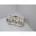 Transparent PVC Waterproof Cosmetic Bag with Printed Cotton Lamination